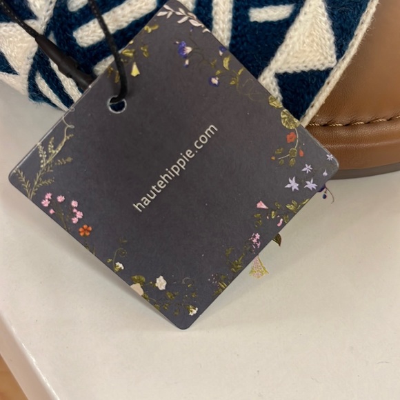 haute hippie Blue Aztec Embro Slide Sandals - Picture 8 of 10